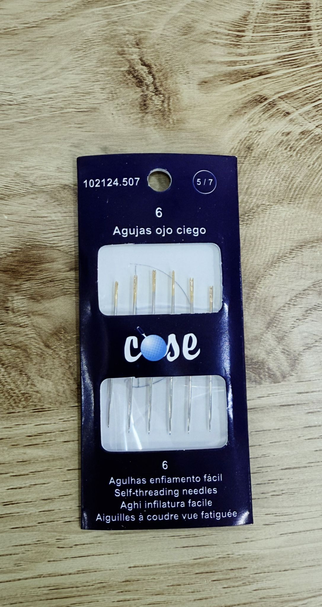 Agujas ojo ciego COSE 5/7 facil enhebrado