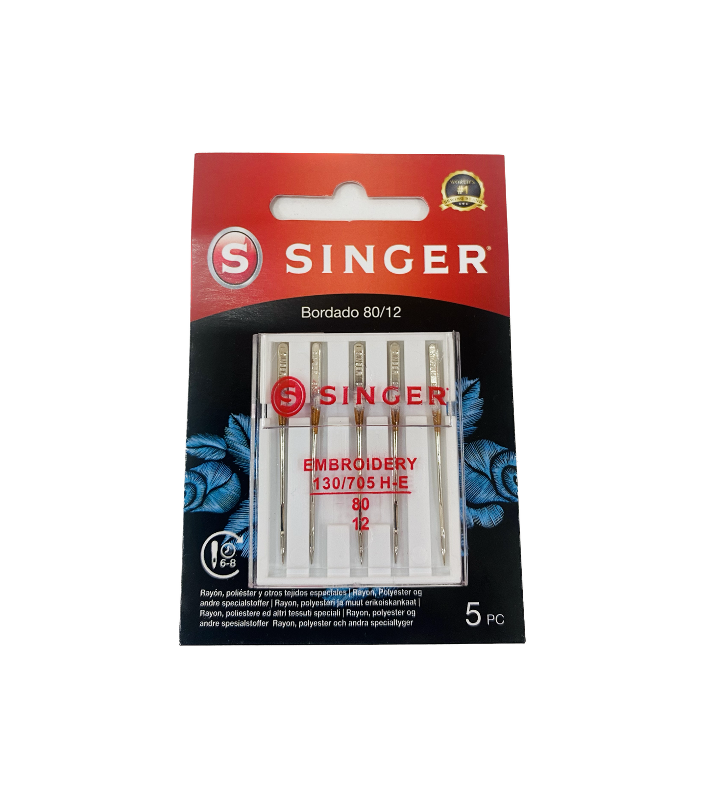 Singer - Agujas para máquina de coser bordado 80/12