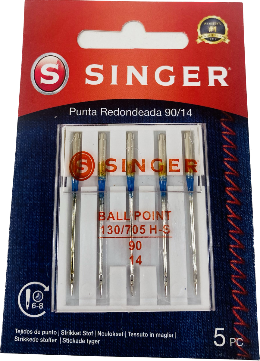 Agujas Para Máquina De Coser Piel - Tamaño 90/100, Pack De 5 Unidades, Compatible Con Singer