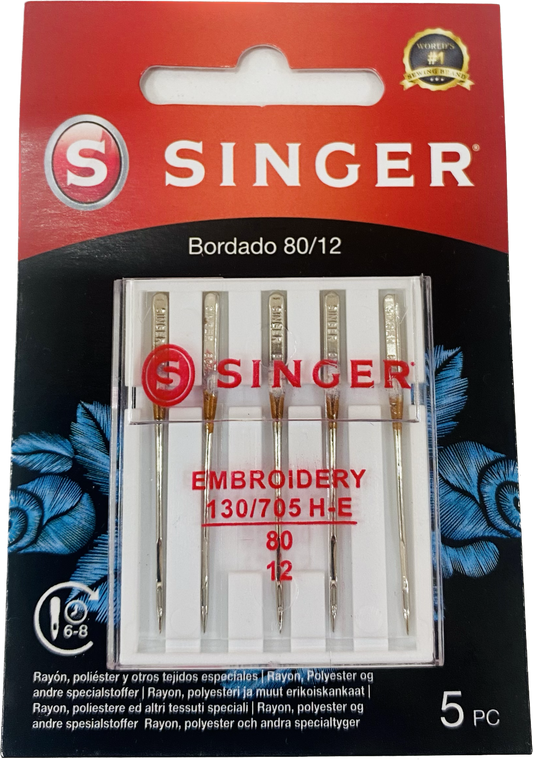 Singer - Agujas para máquina de coser bordado 80/12
