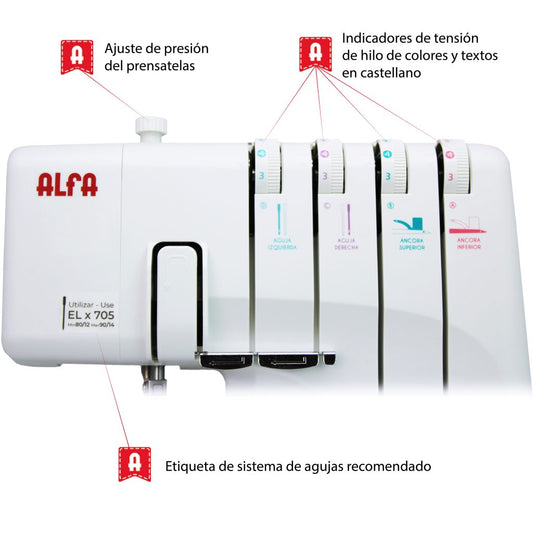 Alfa Style 8708 - Máquina Remalladora