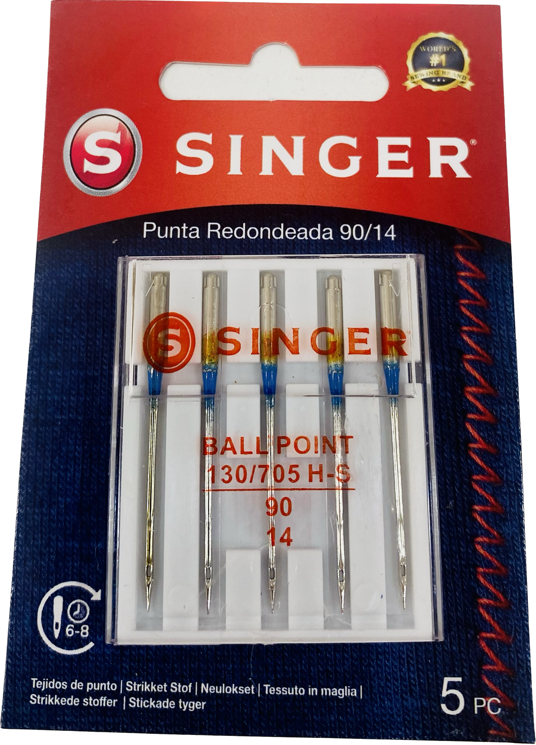 Singer - Agujas para máquina de coser punta redonda 90/14 – coseralfapuerto